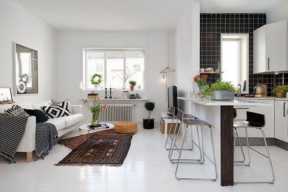 køkken design stue i skandinavisk stil