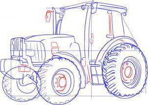 Hvordan man tegner en traktor: trin-for-trin instruktion